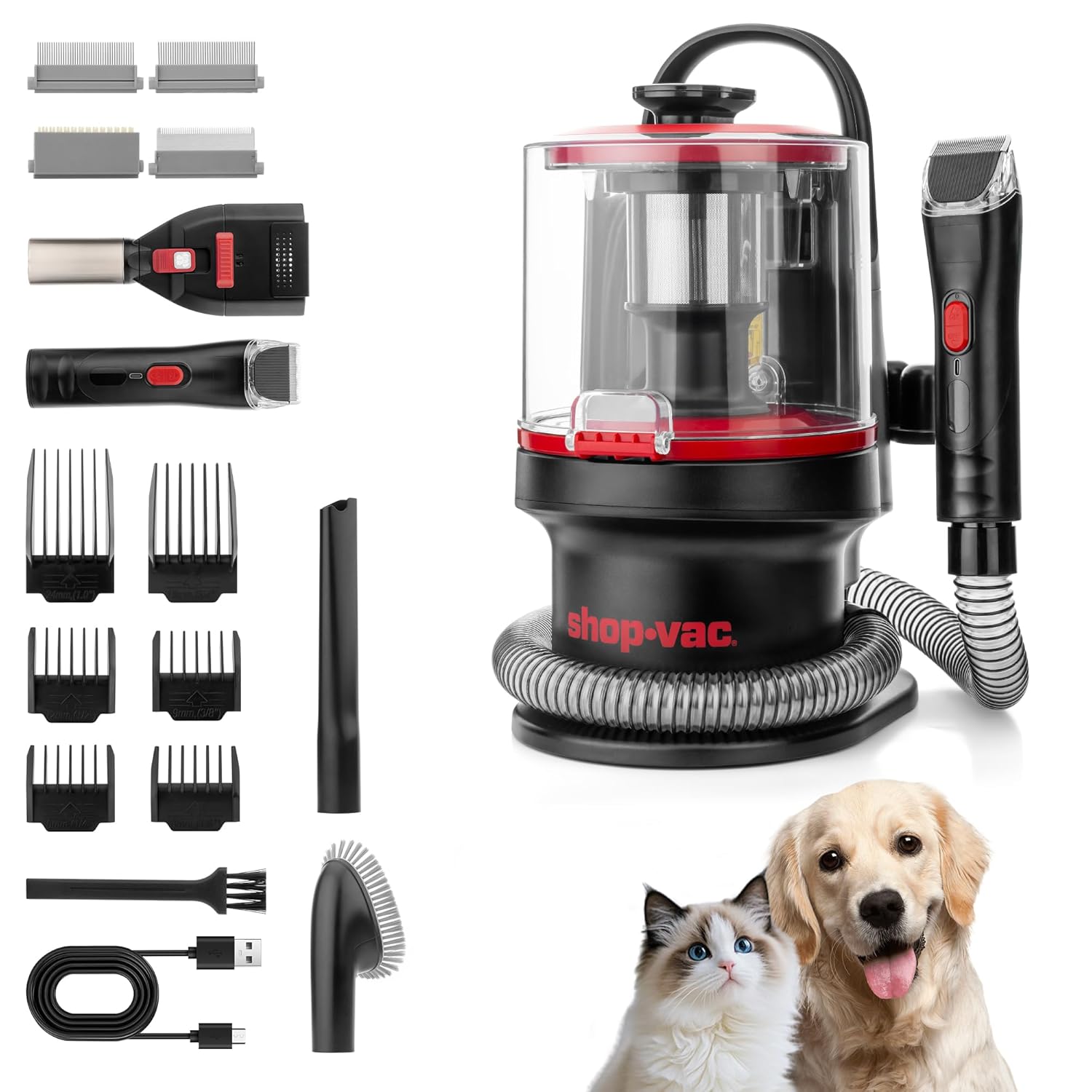 Shop-Vac 4-in-1 Pet Grooming Vacuum for Shedding and Cleaning