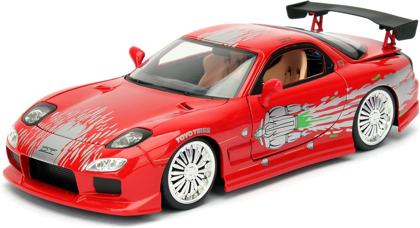 Jada Toys 1/24 Scale Red Mazda Rx-7 Die-Cast - Authentic Detailing!