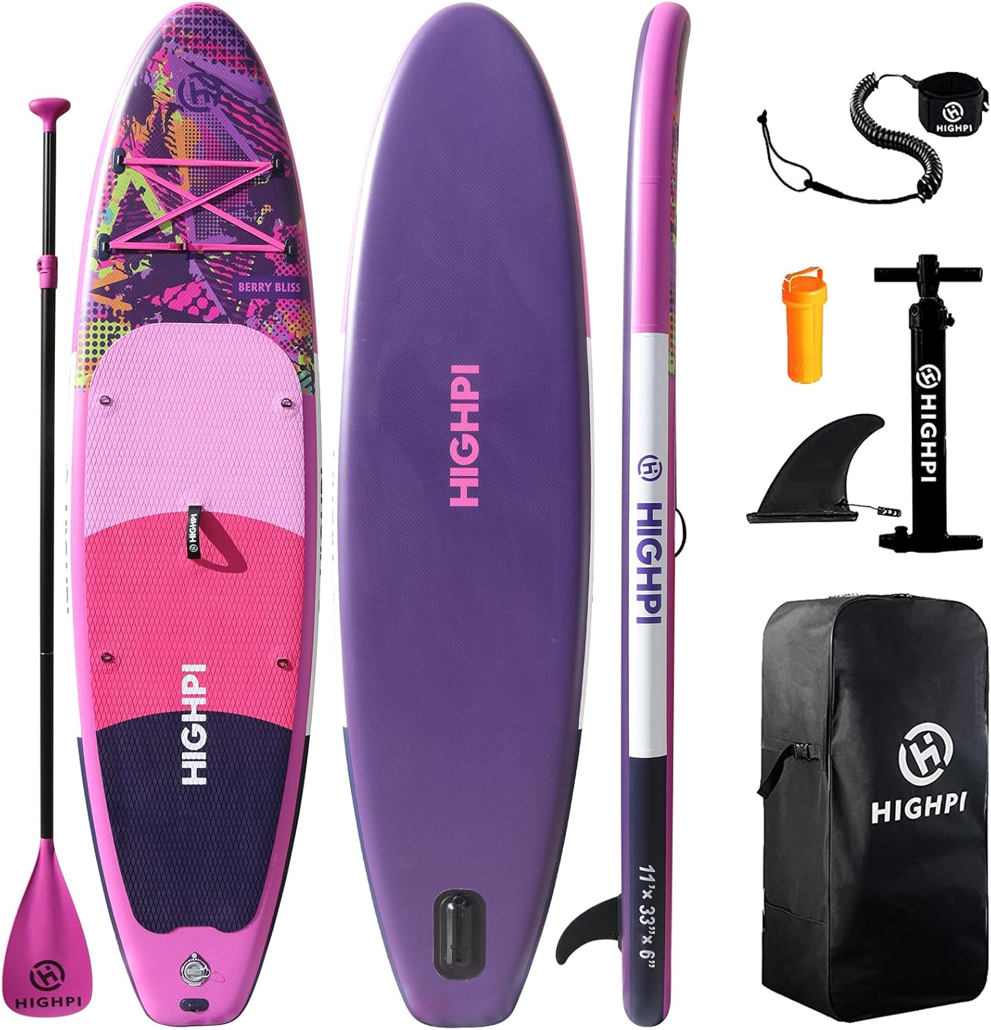 Highpi Inflatable Stand Up Paddle Board for Surfing & Yoga