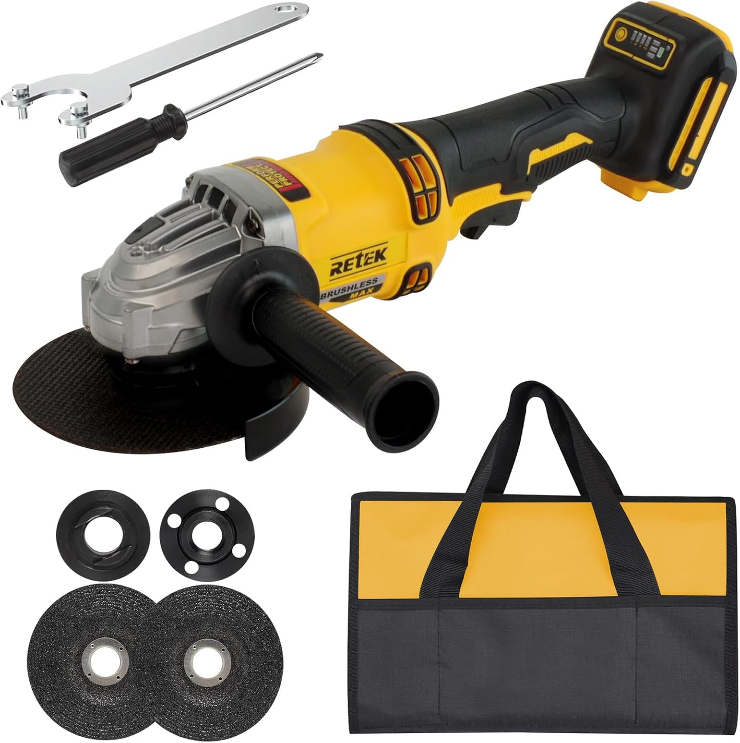 Cordless Angle Grinder with Brushless Motor for Cutting and Polishing