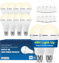 KeepLit 10PK Emergency Rechargeable Light Bulbs - 48H Backup