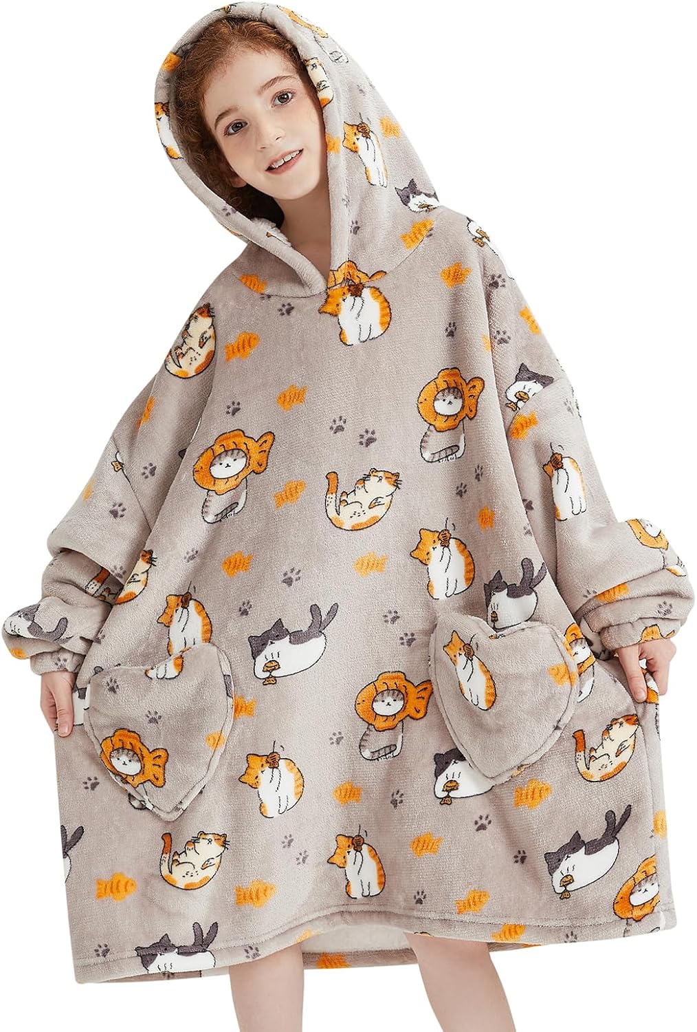 Fiosnow Oversize Cat Blanket Hoodie - Cozy Wearable Comfort!