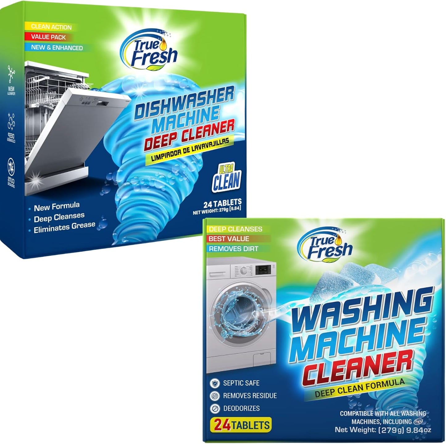 48-Pack True Fresh Cleaner Tablets - Removes Buildup & Lime Scales