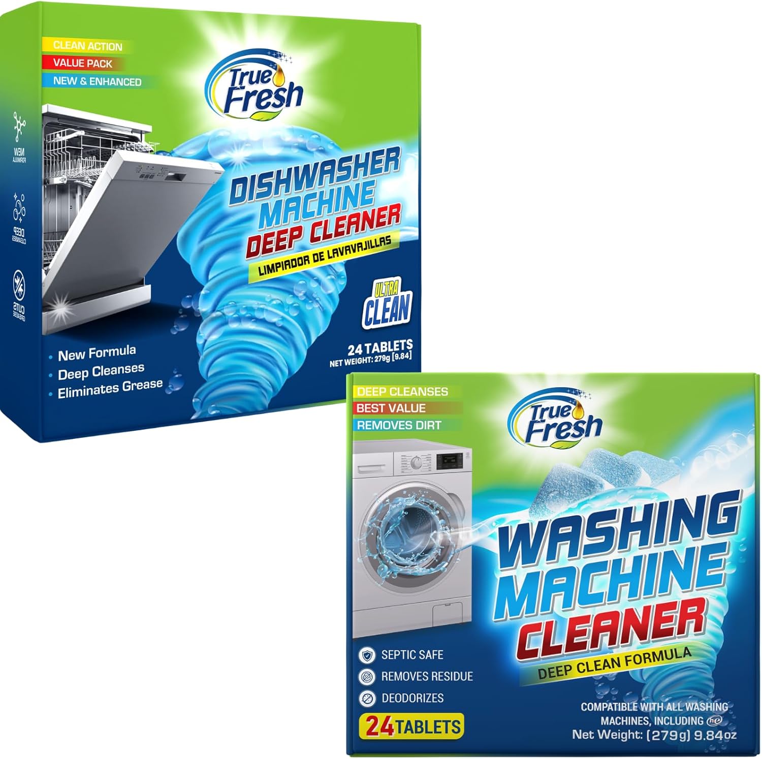 48-Pack True Fresh Cleaner Tablets - Removes Buildup & Lime Scales