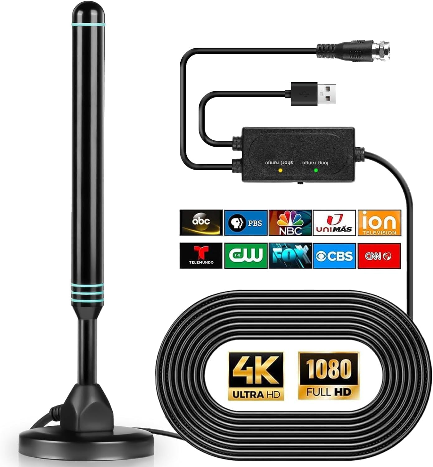 HD TV Antenna Indoor for Smart TV with Signal Booster Features