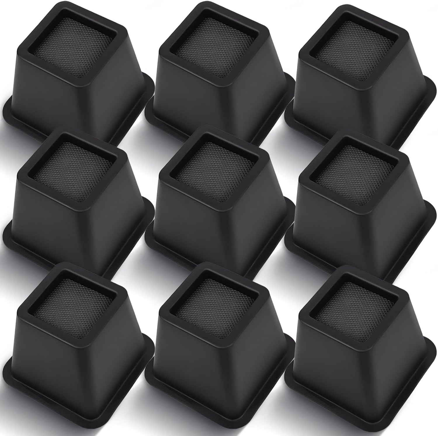 Heavy-Duty Bed Risers for Furniture Height Adjustment and Storage
