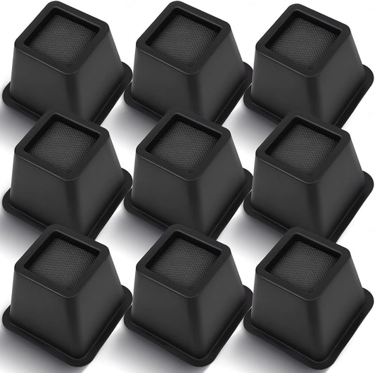 Heavy-Duty Bed Risers for Furniture Height Adjustment and Storage
