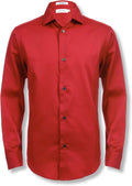 Boys Long Sleeve Sateen Dress Shirt - Modern Fit, Button-Down