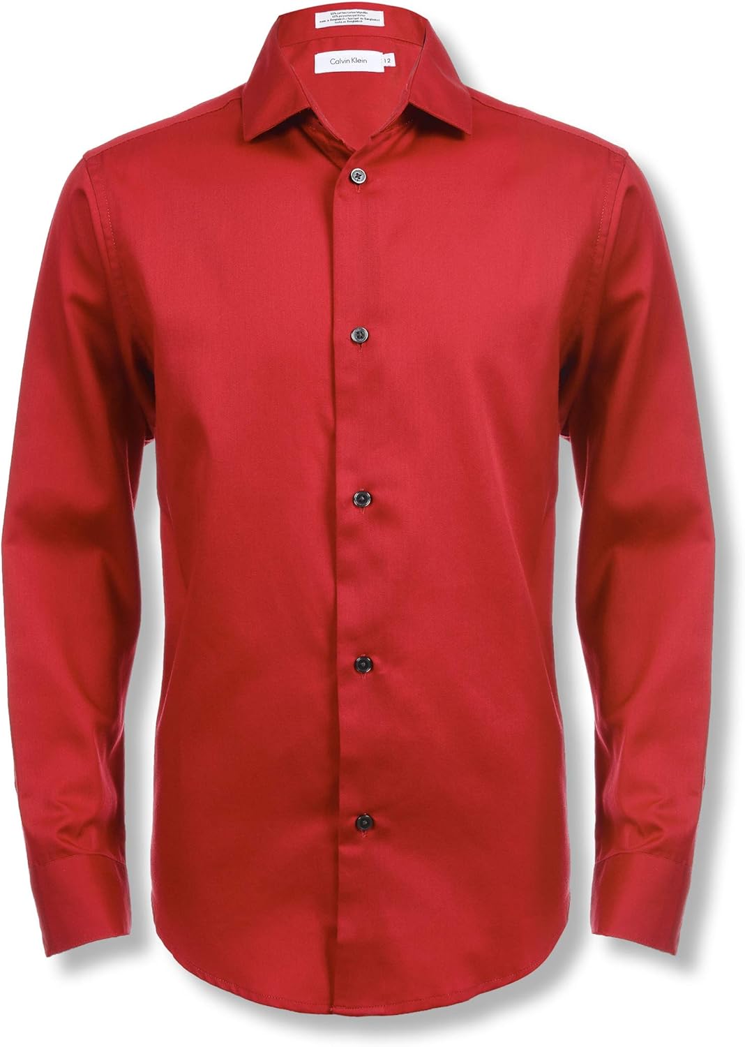 Calvin Klein Boys' Long Sleeve Sateen Dress Shirt for Style