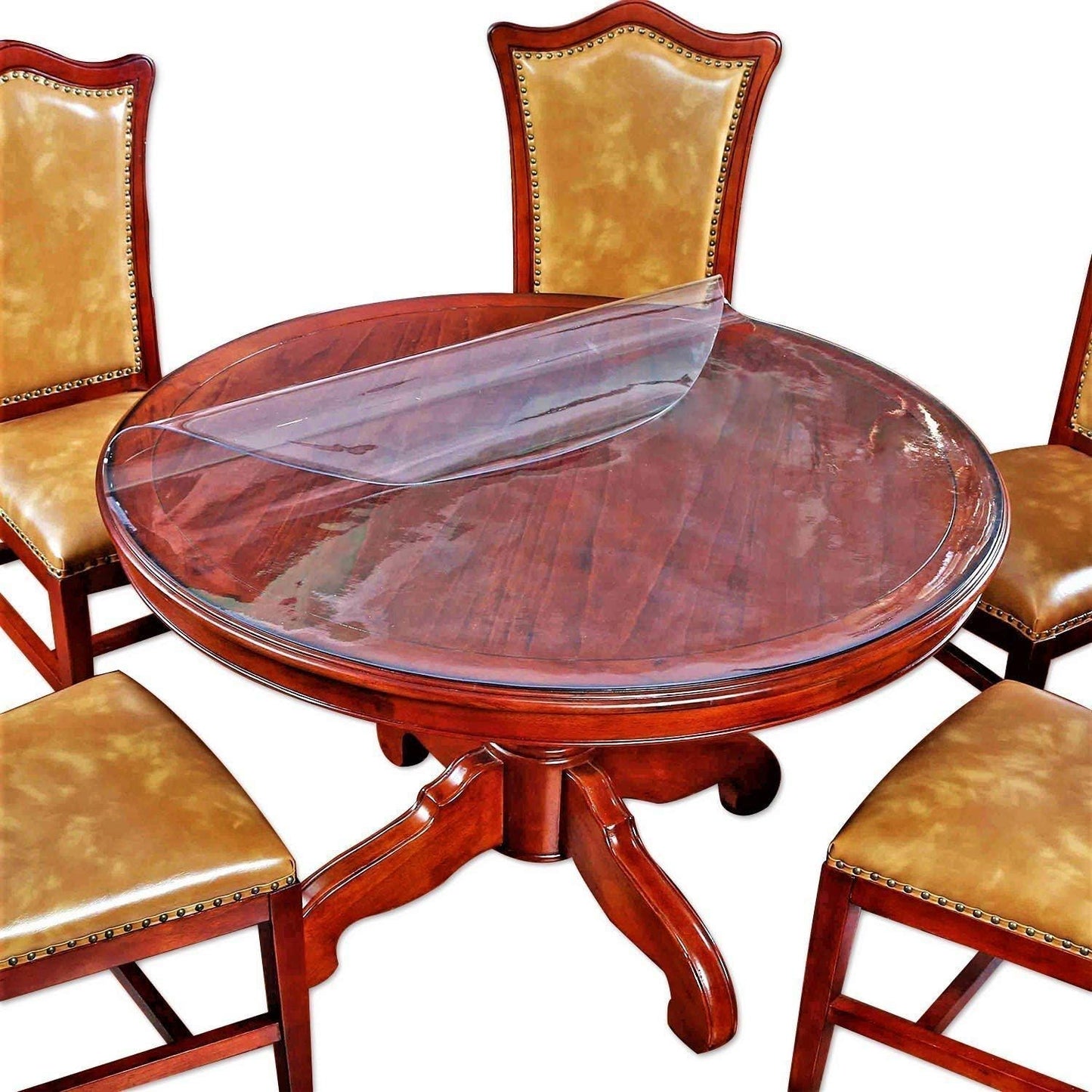 Clear Plastic Round Table Protector for Dining Room and More