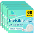 Bulk Tape Clear Invisible Tape 3/4 in x 650 in - 60 Rolls