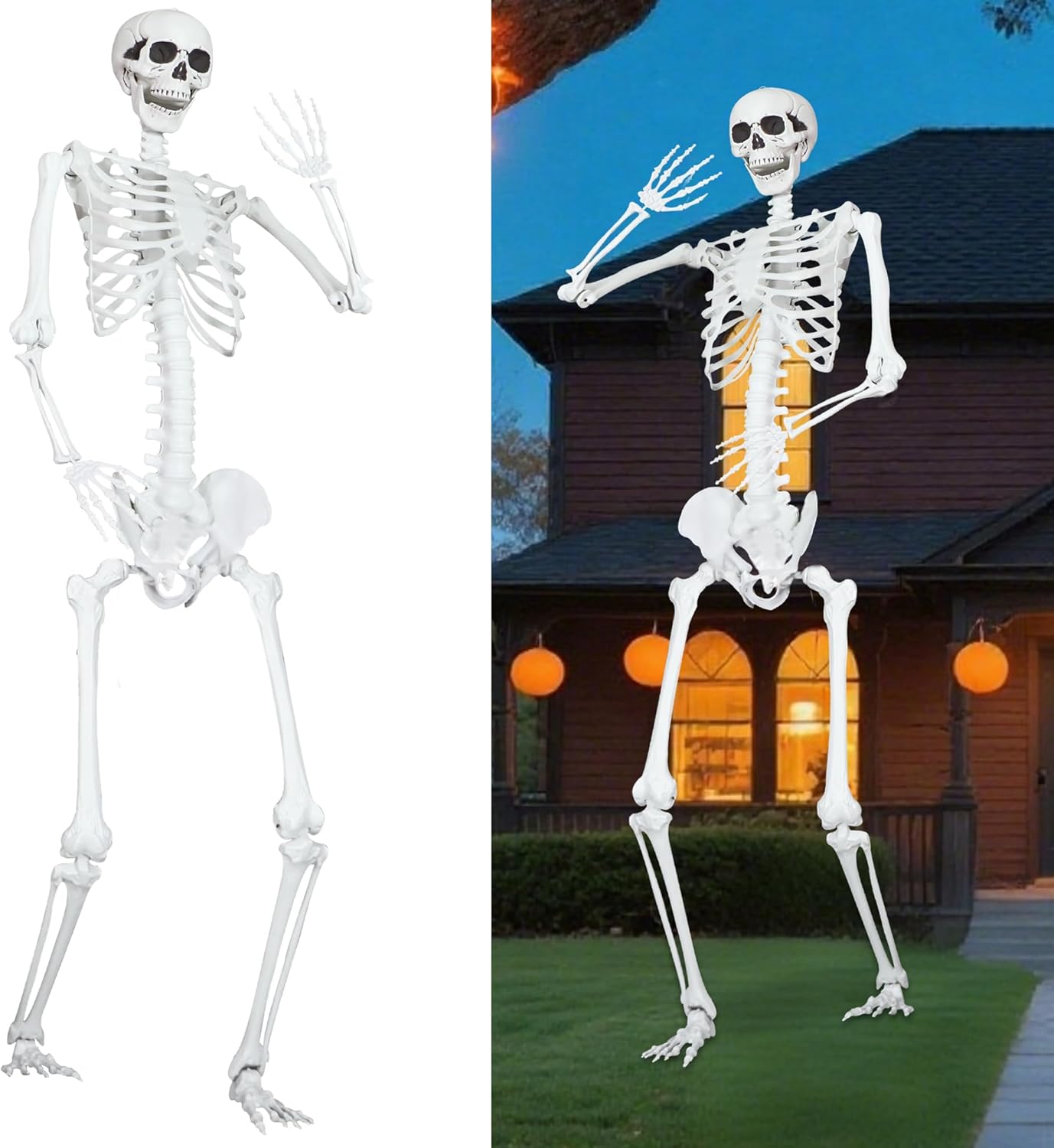 7.9Ft Giant Poseable Skeleton for Halloween Decorations and More