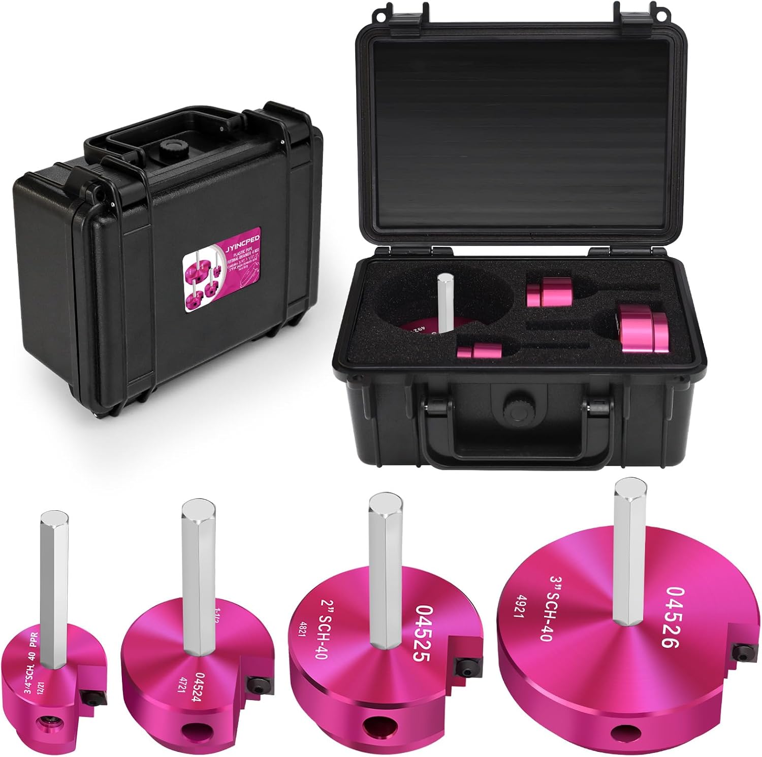 4 Pcs PVC Pipe Reamer Set for Efficient Plumbing Projects