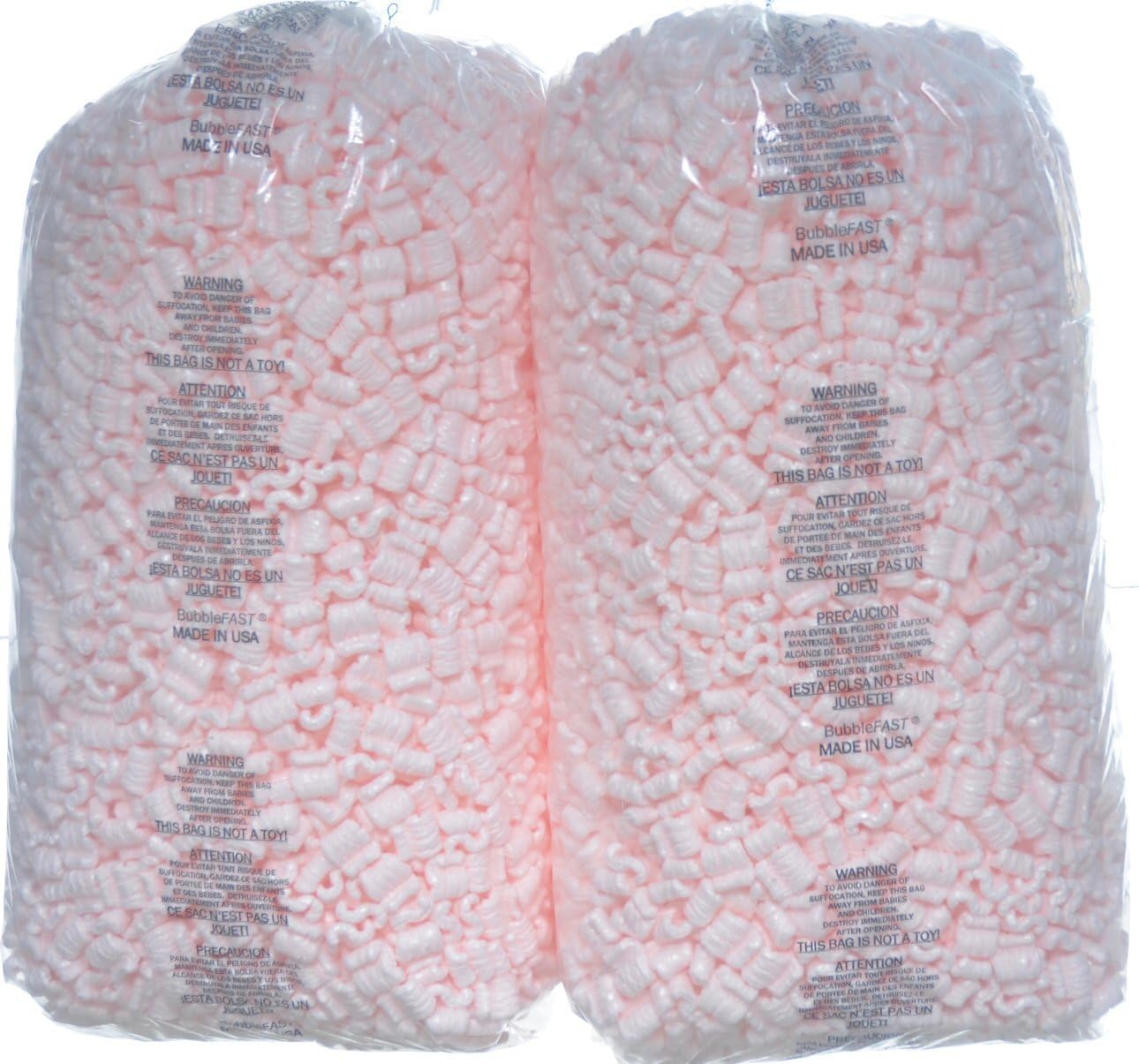 Bubblefast! 7 cu ft Pink Anti Static Packing Peanuts Popcorn