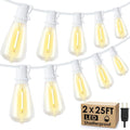 50FT Outdoor String Lights 20+2 Dimmable ST38 Vintage Bulbs - Warm