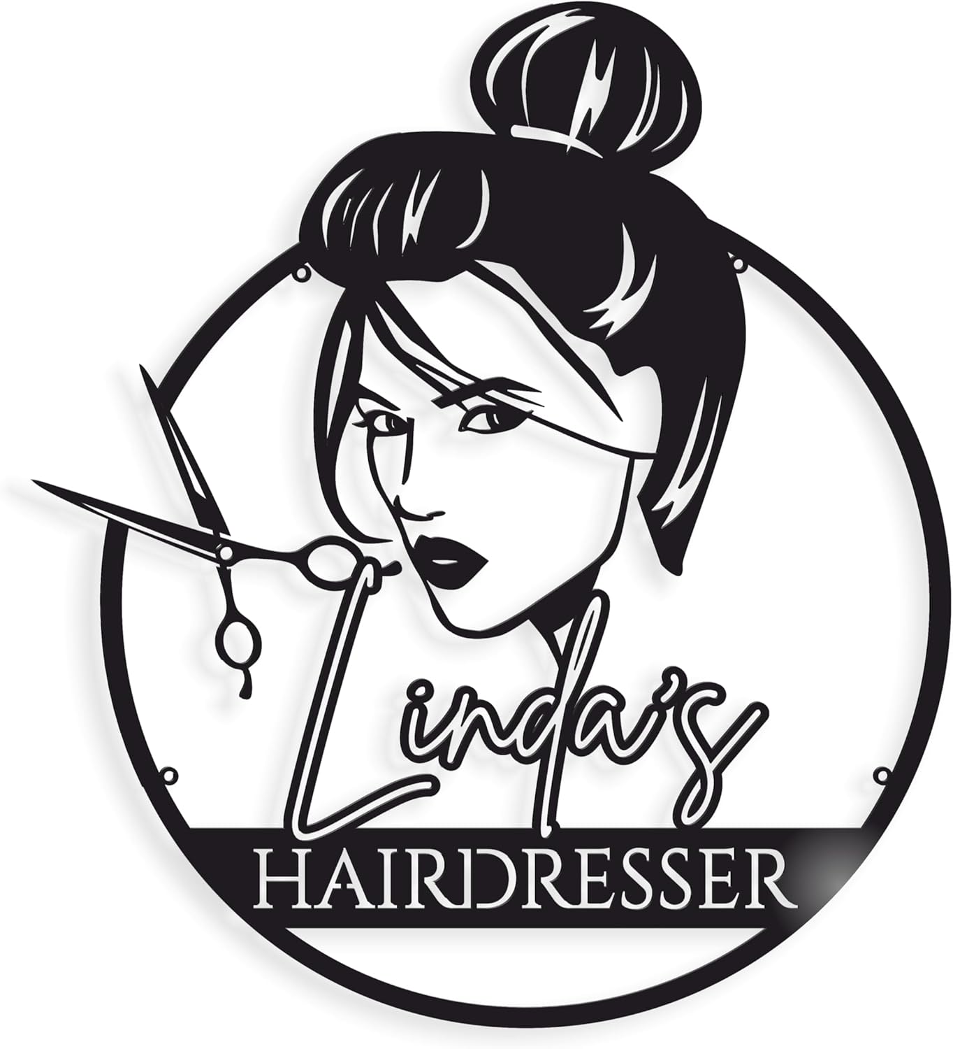 Custom Hairdresser Sign - Personalized Metal Wall Art for Salons