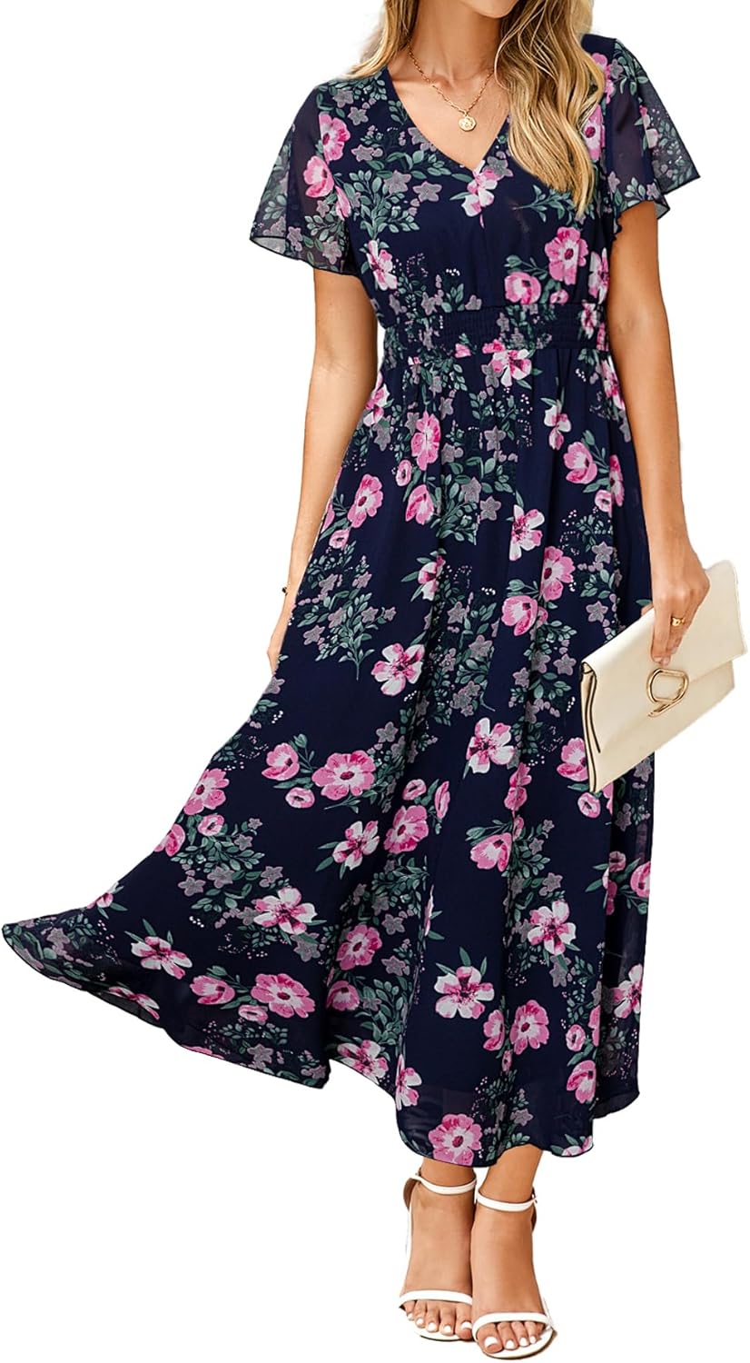Simplee Womens Floral Maxi Dress for Summer Weddings and More