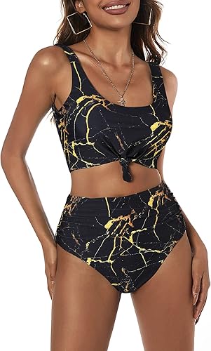 ZAFUL Women's High Waisted Bikini Scoop Neck Swimsuit Review