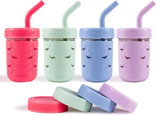 Pandaloo Mason Jar Toddler Cup - Spill-Proof Glass Tumbler
