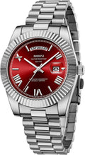 Men's Rose Gold Silver Analog Watch - Classic Stainless Steel