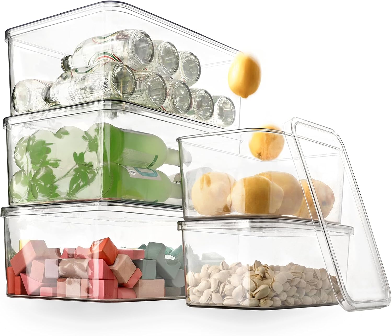 Clear Storage Bins With Lids by Sgoostood for Organizing