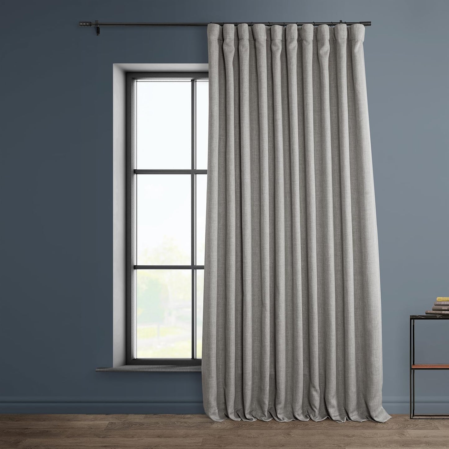 Faux Linen Curtains for Living Room - Room Darkening Drapes