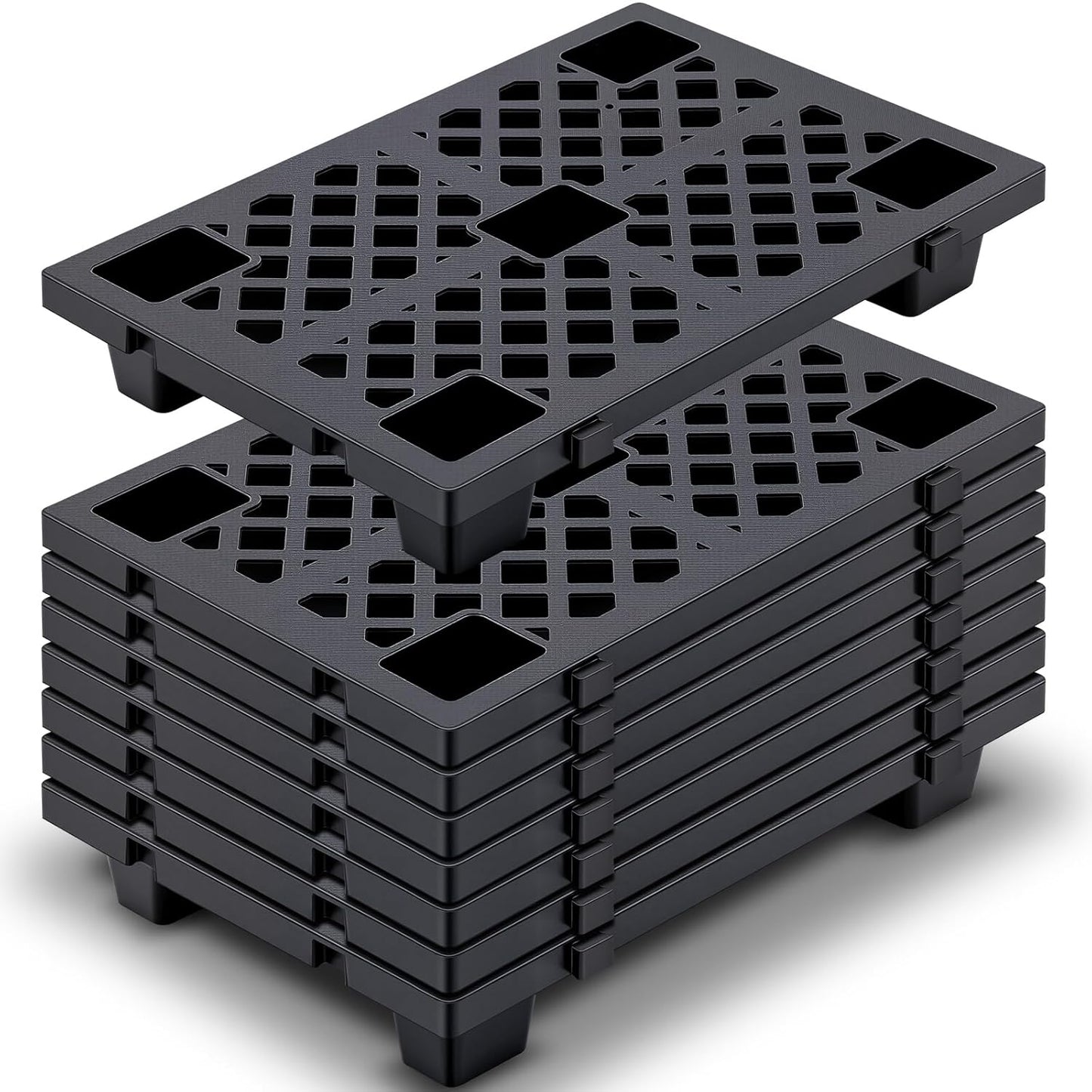 8 Pcs Plastic Pallets for Basement Storage, Lightweight and Durable