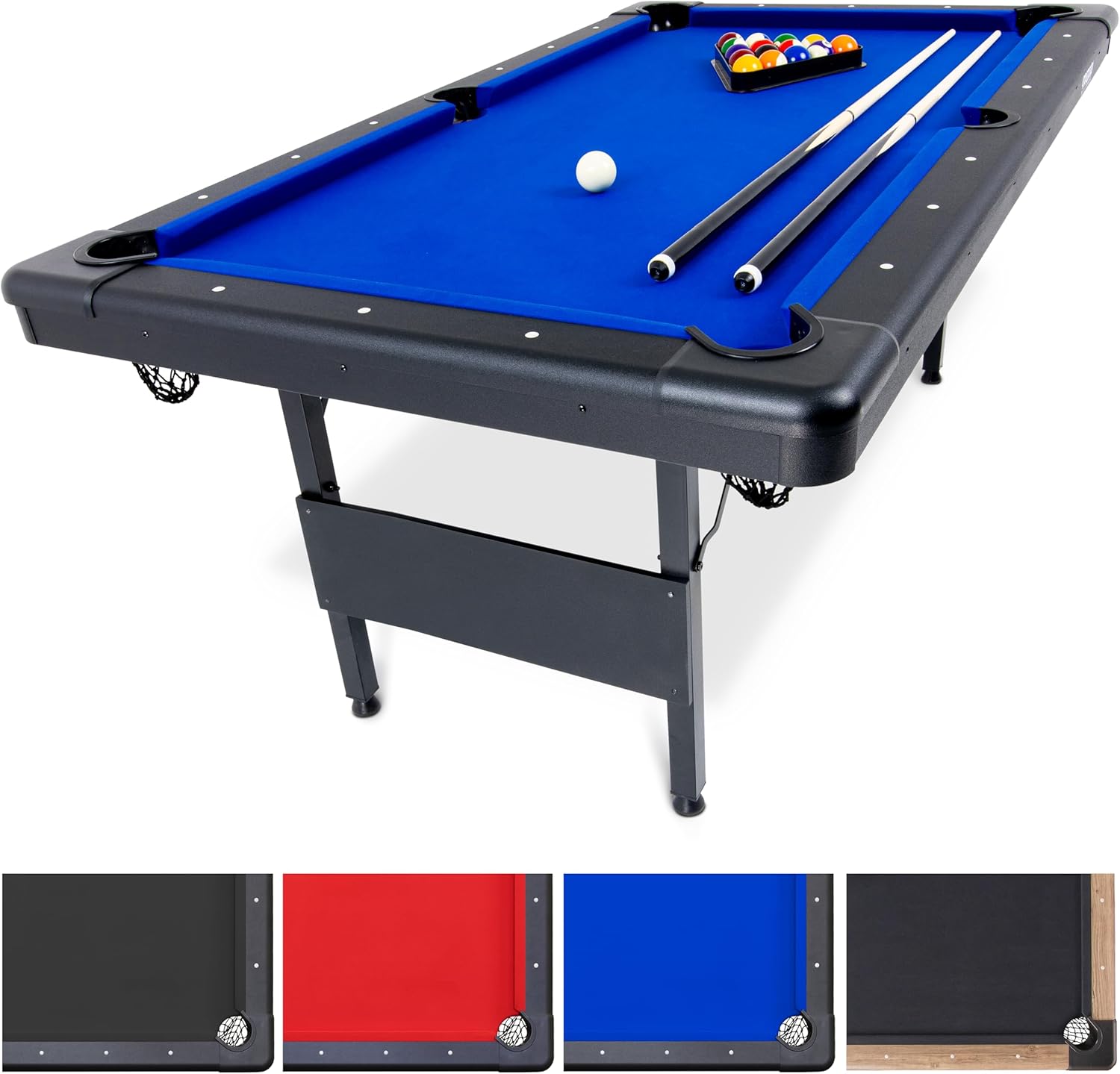 GoSports Portable Pool Table - No Assembly Required, Choose Color