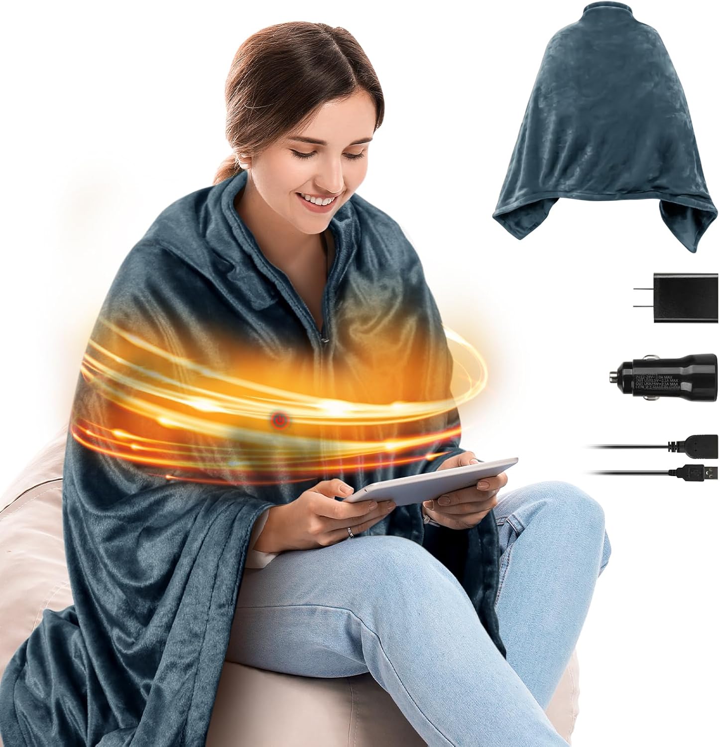 Wearable USB Heated Blanket - Stay Cozy Anywhere!