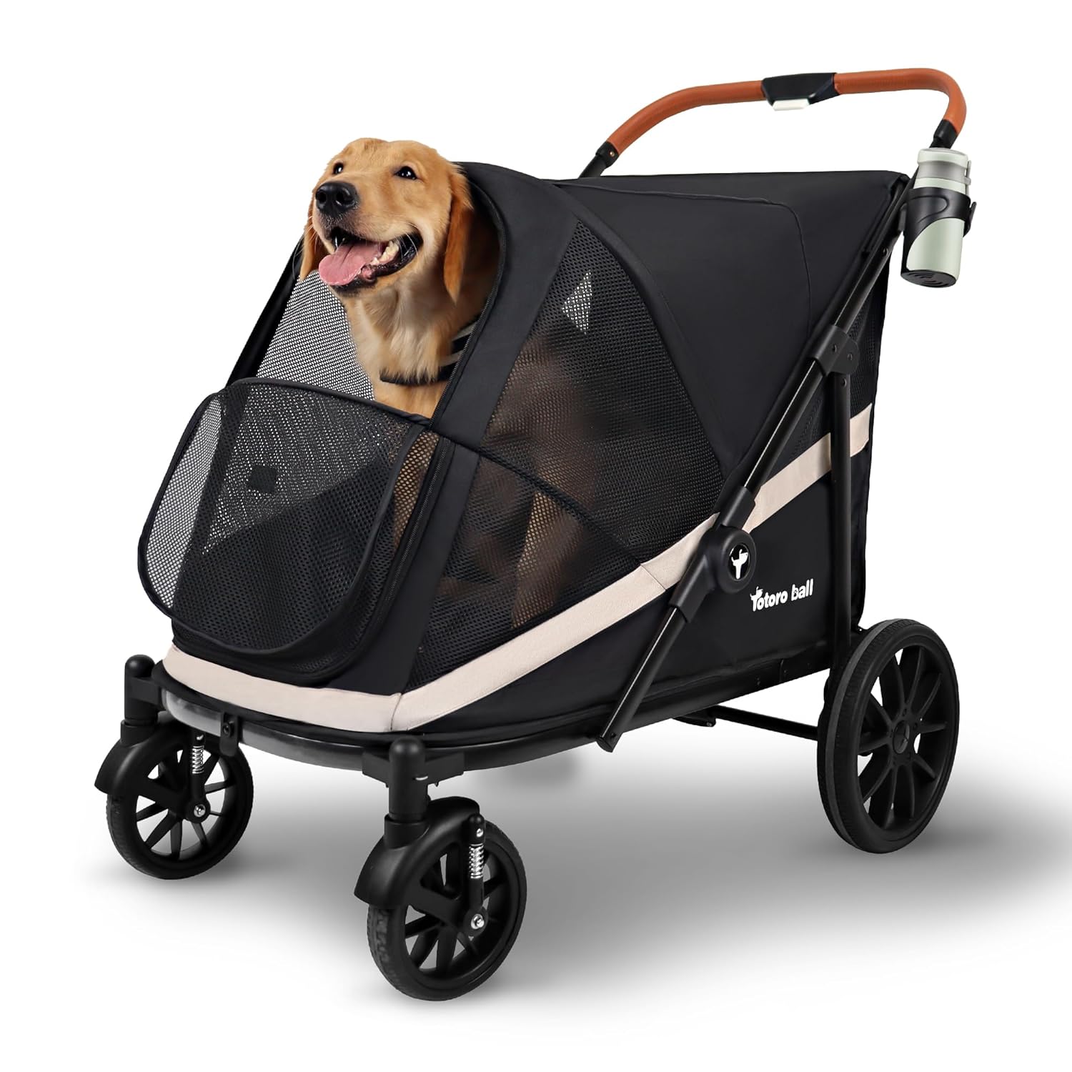 Dog Stroller for Large Dogs with One-Click Folding Design