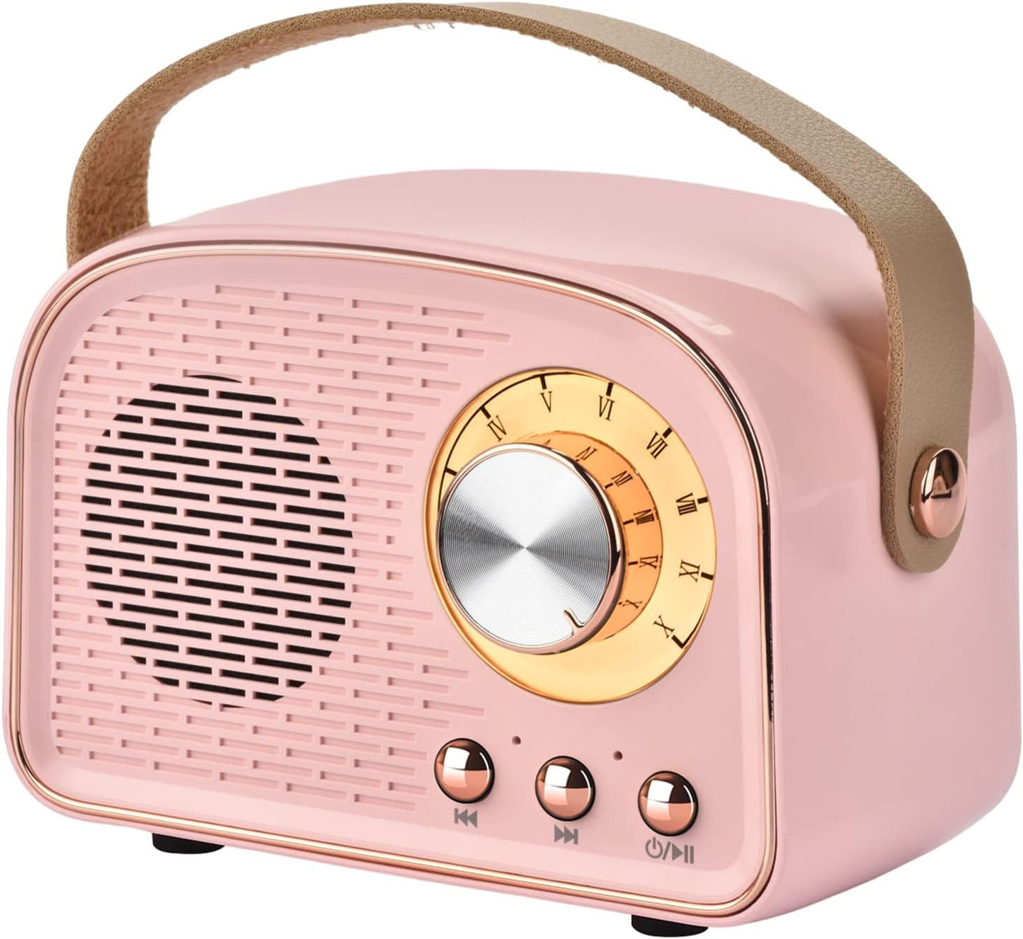 Portable Retro Bluetooth Speaker, TWS Support, Pink