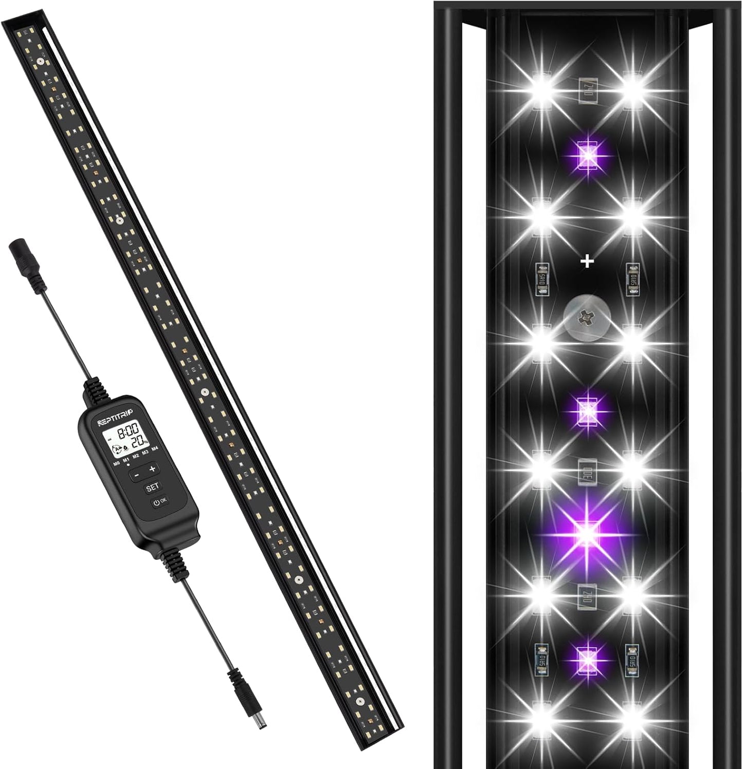 39-INCH LED UVB Light for Reptiles with Dimming Options