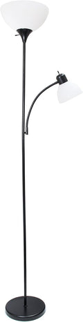 Simple Designs LF2000-BLK Mother-Daughter Floor Lamp with Reading