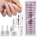 French Tip Press On Nails Pink Series Medium Almond X-Pro Tips