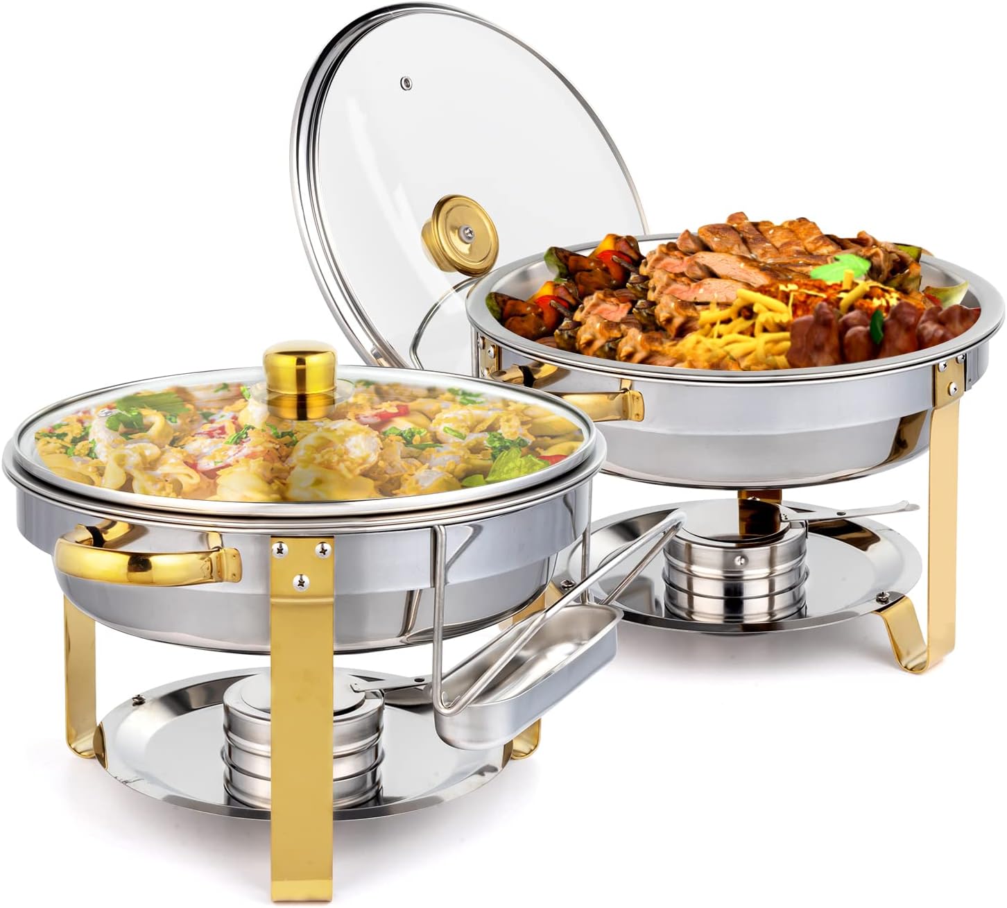 ROVSUN 5QT Chafing Dish Buffet Set with Gold Accents for Events