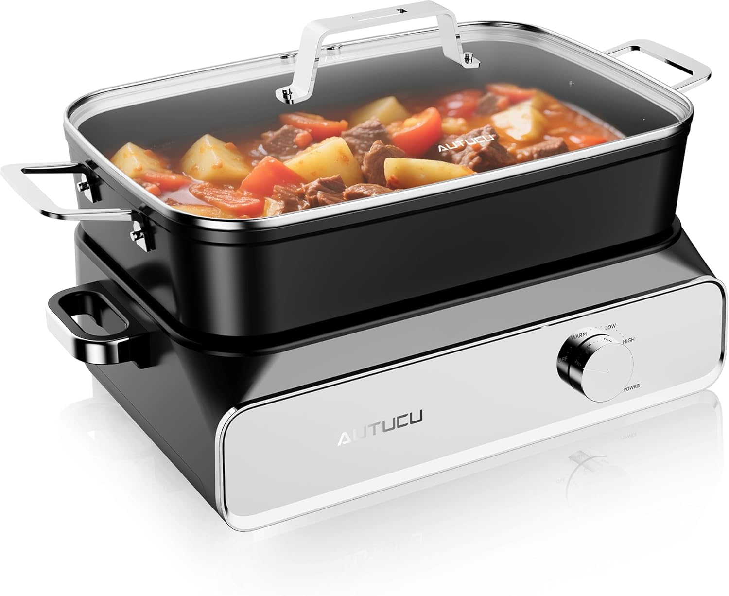 Slow Cooker 10-Quart with PFOA-Free Ceramic Coating for Families