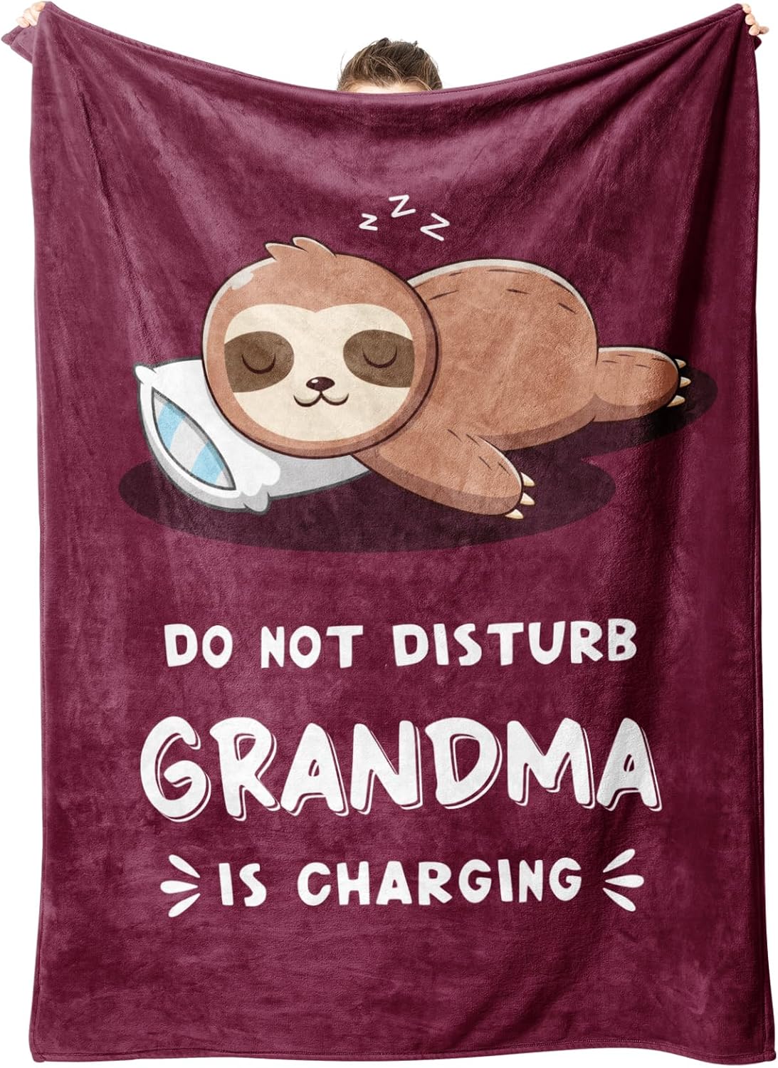 Funny Gifts for Grandma Christmas - Soft Sloth Blanket 60x80