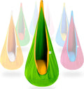 OUTREE Kids Pod Swing Seat Green and Yellow - Cozy Sensory Hammock