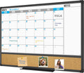 XBoard Dry Erase Calendar Whiteboard 36 x 24 - Combo White & Cork