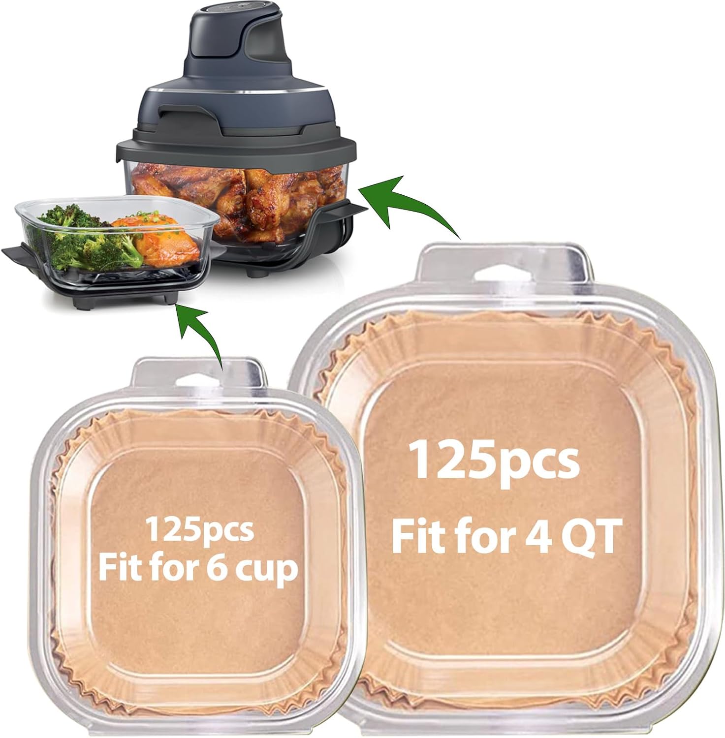 Ninja Crispi Air Fryer Liners: Non-Stick 250 Pcs