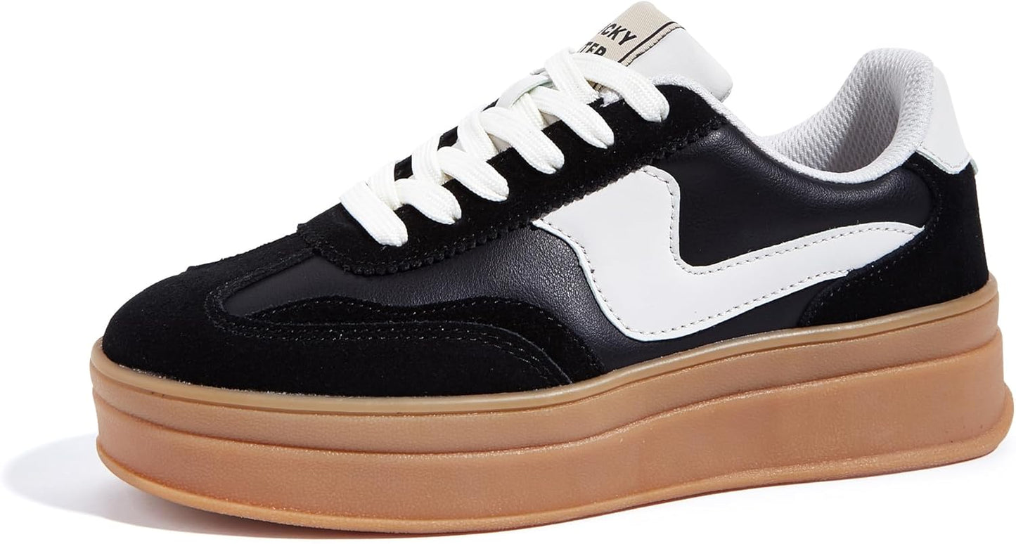 LUCKY STEP Women's Platform Sneakers with Thick Sole Design