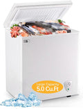 Chest Freezer Compact Deep Freezer 5.0 cu ft - Quiet, Adjustable Temp