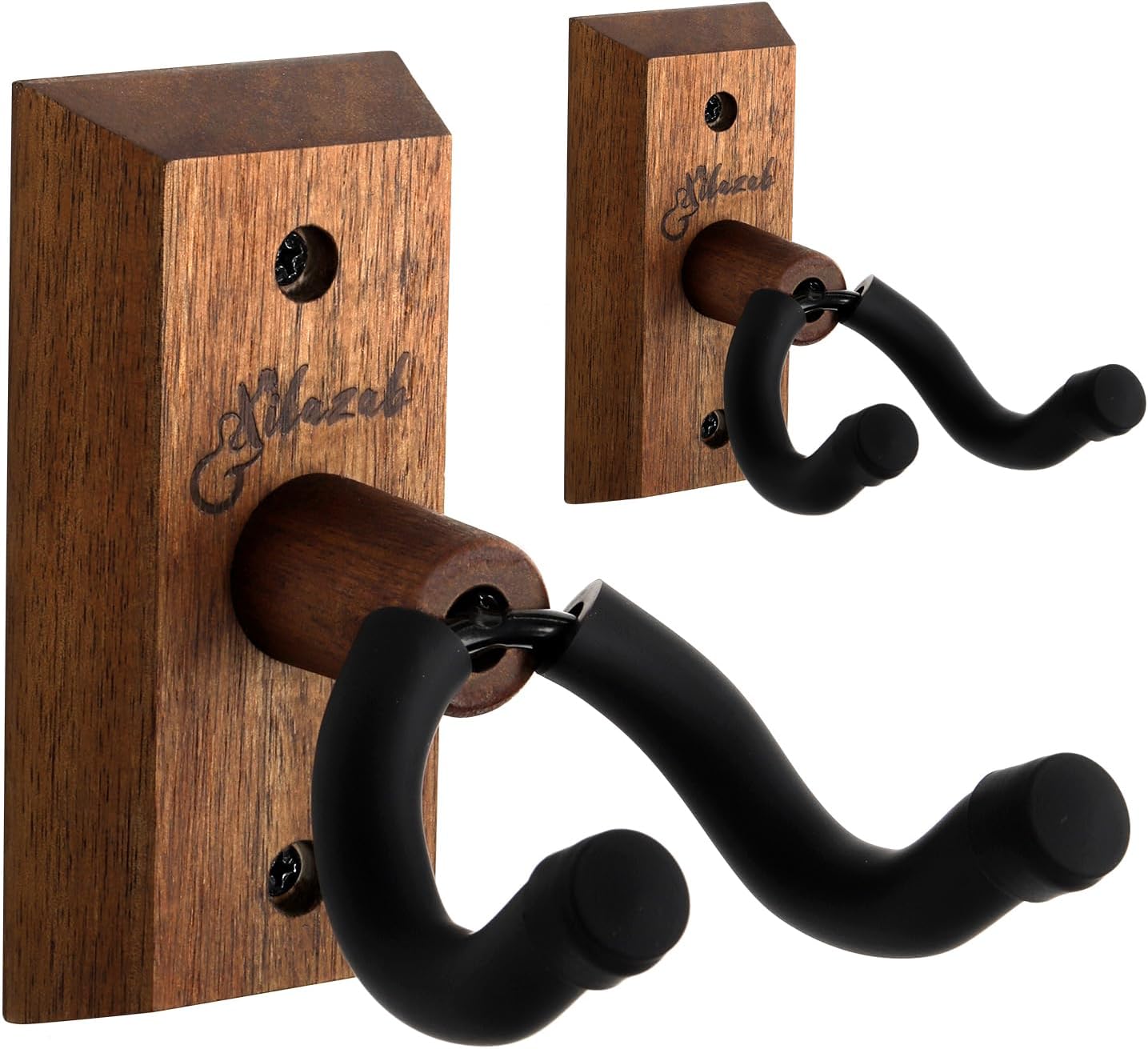 Securely Display Guitars with Walnut Wall Mounts