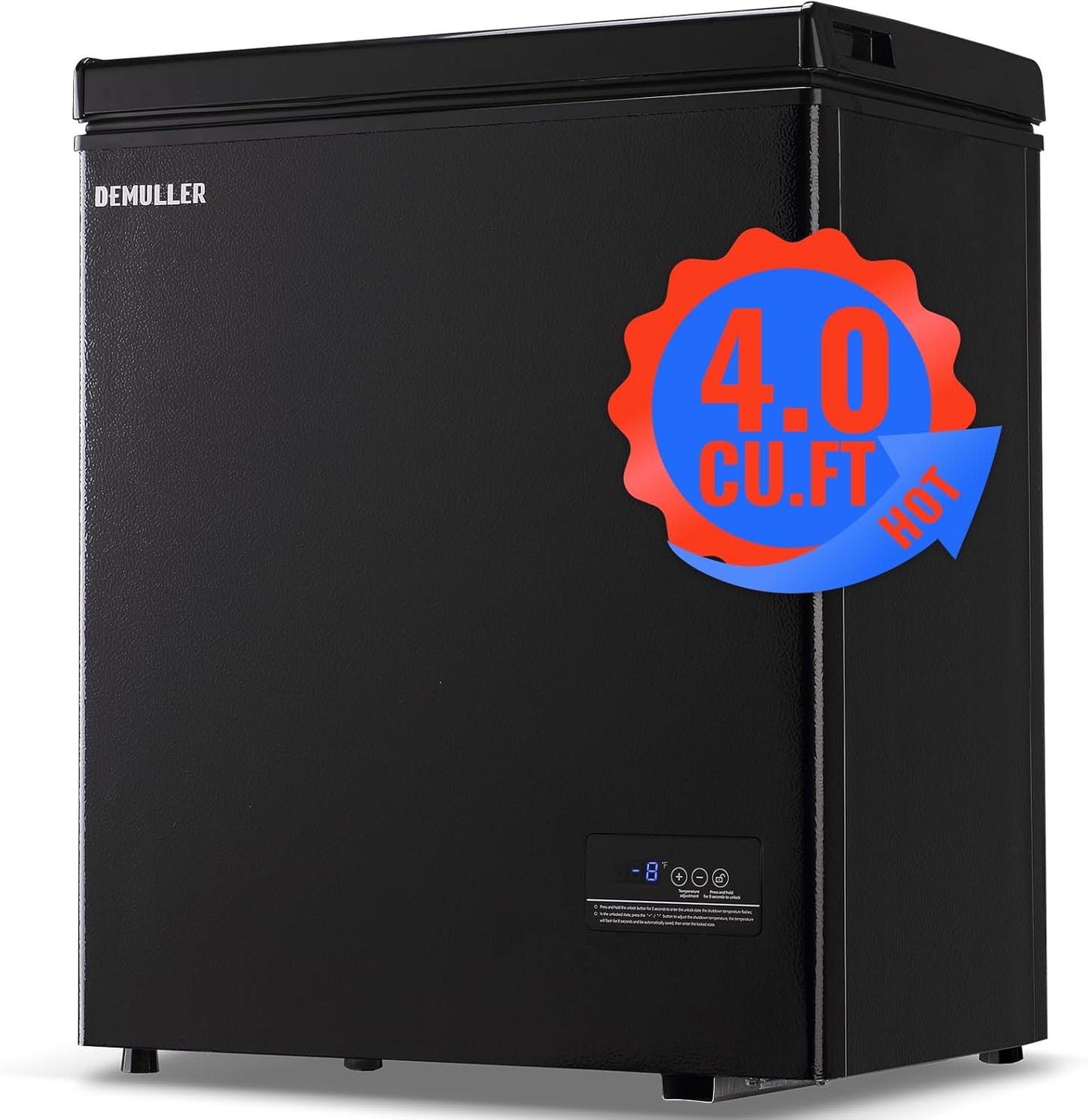 Mini Chest Freezer with Removable Storage Basket for Home Use
