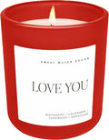 Love You Scented Candle - 15oz Red Matte Jar, Romantic Lavender Blend