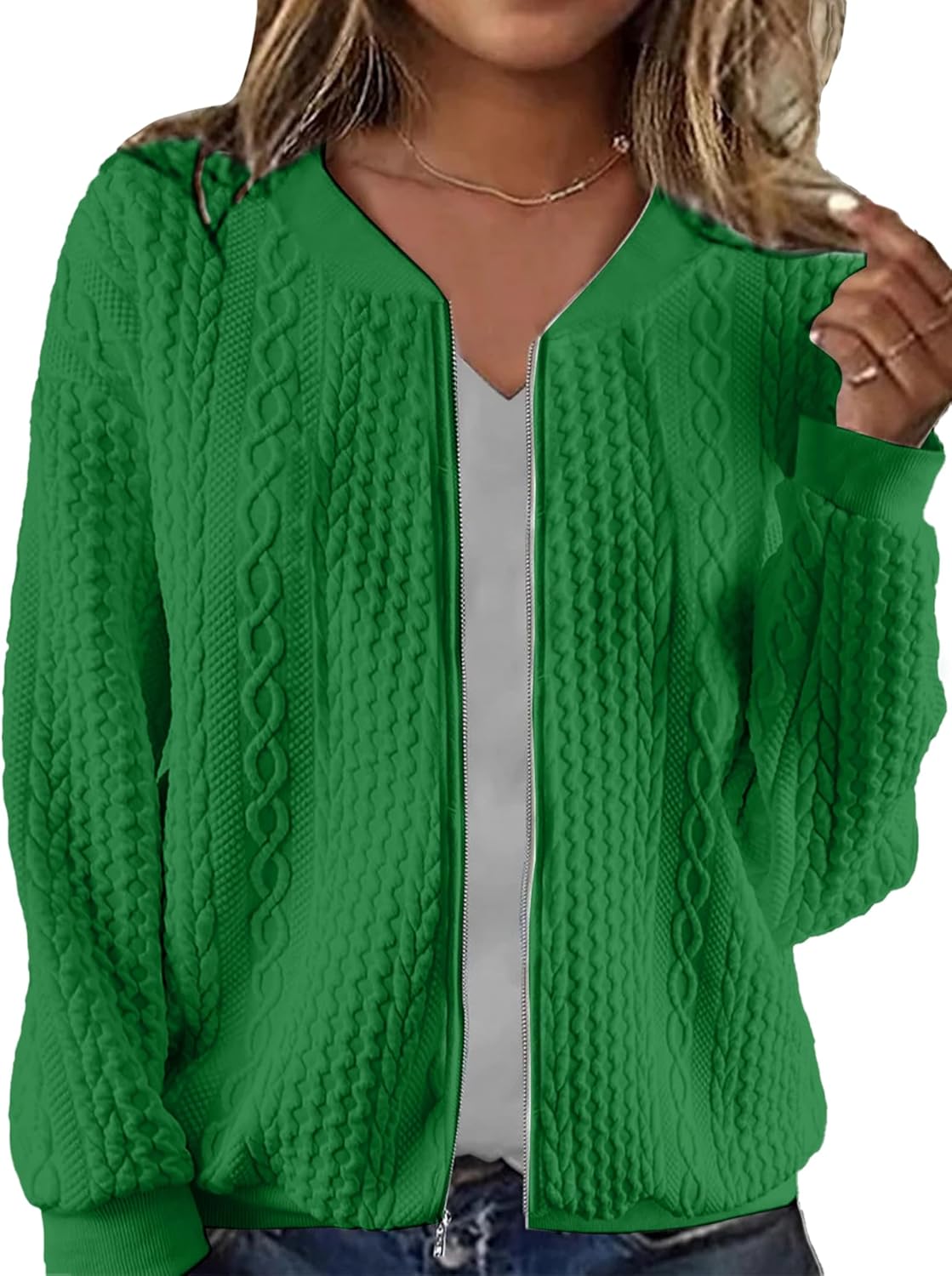 Women's Zip Up Cardigan Sweater for Cozy Autumn Style