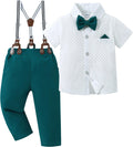Toddler Boy Suit Set with Bowtie and Suspenders - 1-6 Years