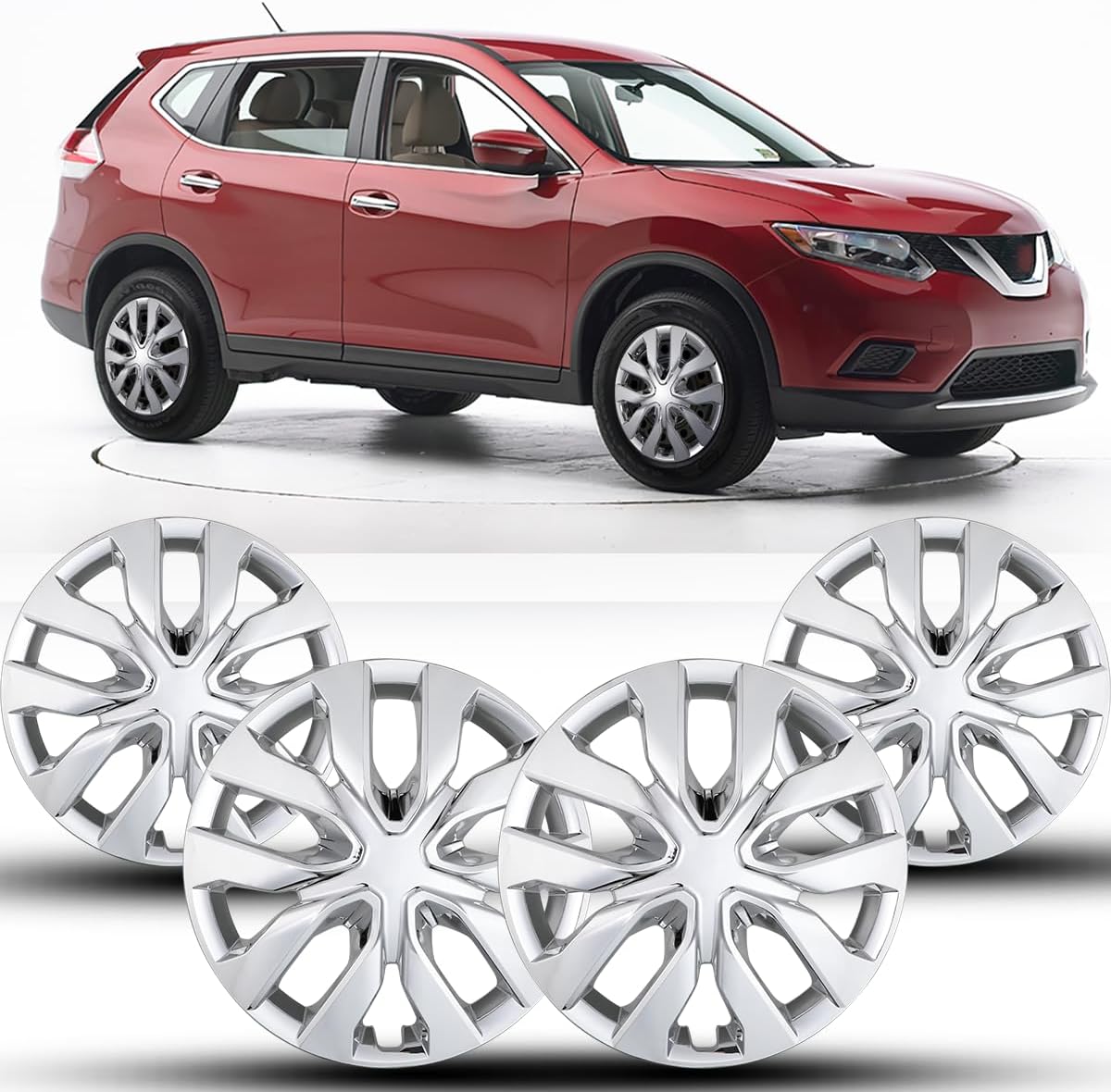 Winjet 17 Hubcaps for Nissan Rogue - Durable Wheel Rim Covers