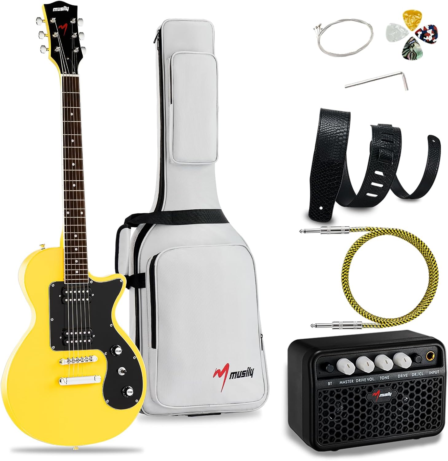 Complete Electric Guitar Kit for Beginners ~ HH Pickups, Amp & Accessories!