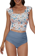 Tankini Swimsuits for Women Ruched Tummy Control Two Piece - High